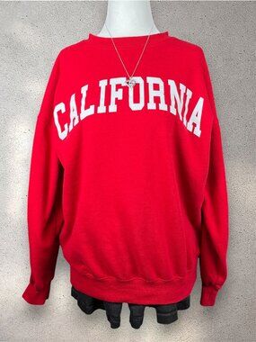 Reflex California Crewneck Sweatshirt Women's M Red Casual Athleisure West Coast